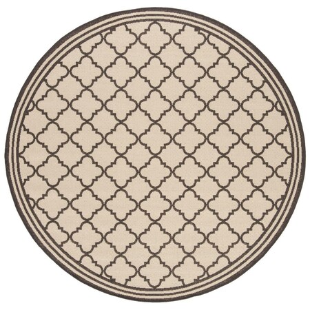 Safavieh Linden 100 6 ft. x 7 in. Round Area Rug Creme & Brown LND121U-6R